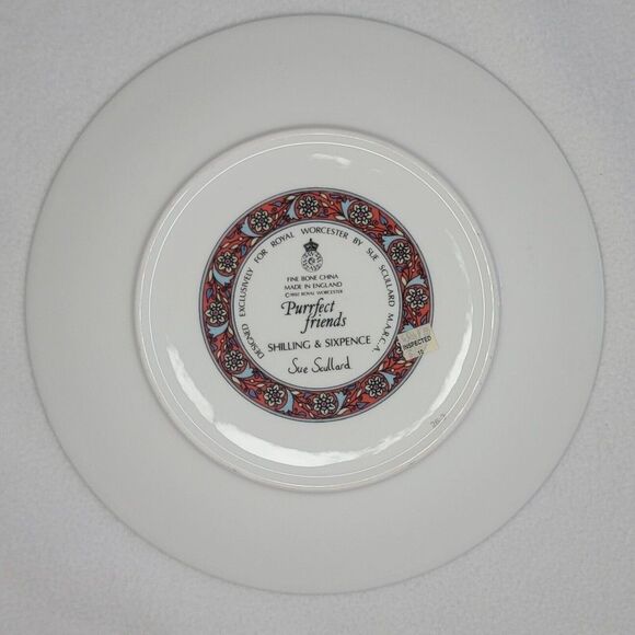 Vintage Royal Worcester Schilling & Sixpence Purrfect Friends Sue Sculland GUC - Picture 7 of 12